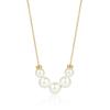 [CRANES COLLECTION] Domestic Natural Shell Pearl Necklace, 5-Pearl Pendant, 14KGF Finish, Slide Chain, 8 Designs To Choose From, Brand Guaranteed,
