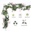 Arco de Boda de Ratán de Eucalipto Simulado Decoración Navideña Enredada para Mesa de Comedor en Casa Flor Falsa Ratán de Mariposas