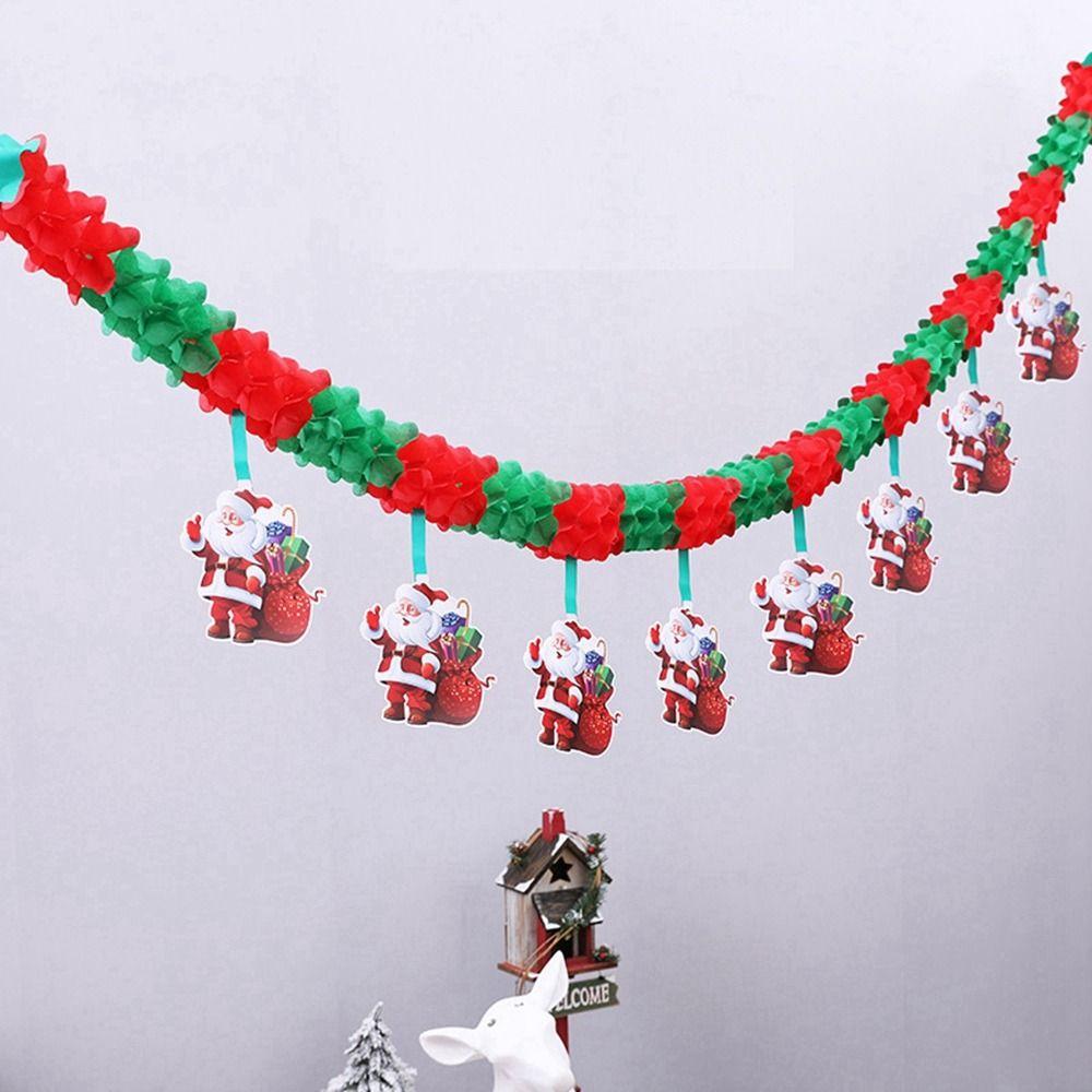 2.7M Christmas Ceiling Layout Flags Impressive Wall Hanging Christmas Santa Claus Banner Decorative Christmas Banner Decorations