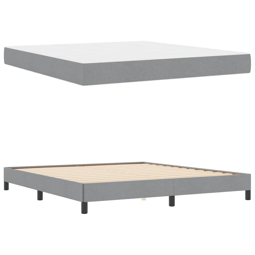 Box Spring Bed Light Grey 180 x 200 cm Fabric