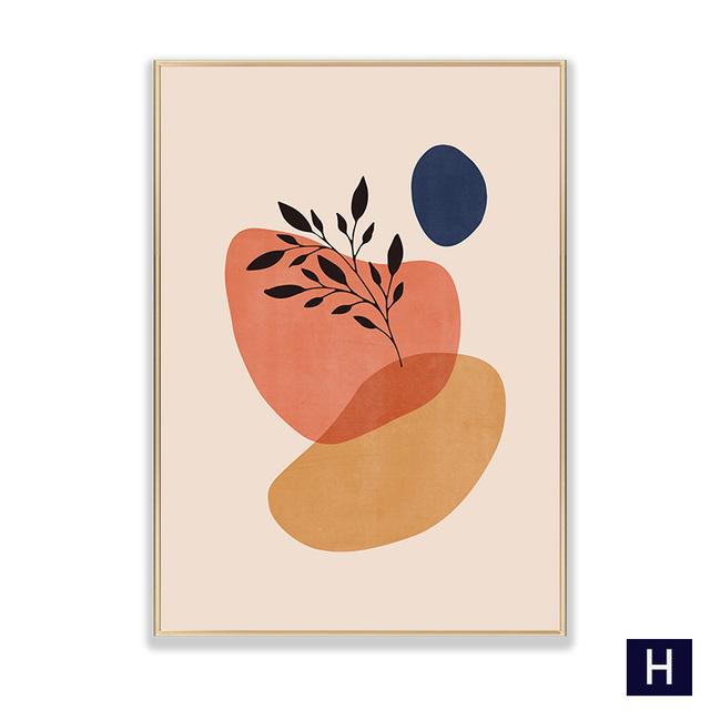 Abstrakte Orange Grüne Pflanze Obst Blatt Nordic Poster Und Drucke Wand Kunst Leinwand Malerei Wand Bilder Für Wohnzimmer Dekor