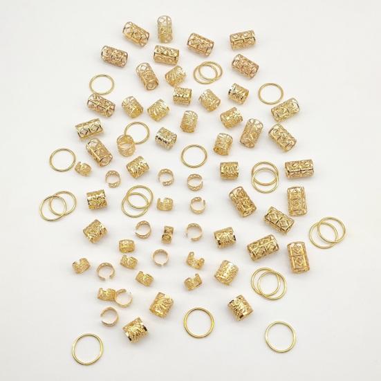 80Pcs Dreadlock Hair Accessories Open Design Easy To Wear Braided Hair Beads Rings