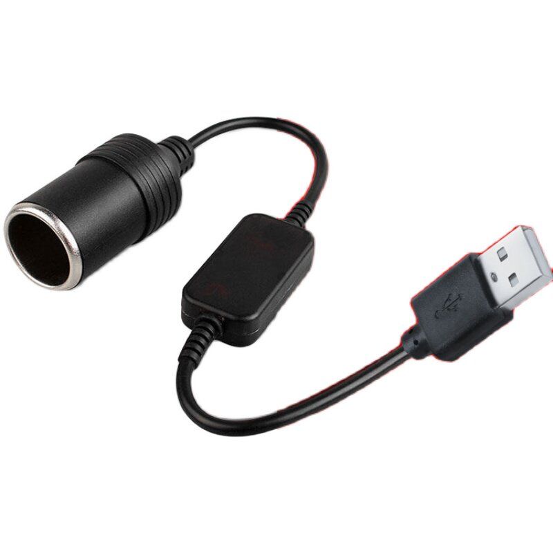 USB to Cigarette Lighter Socket Adapter 5V to 12V Power Bank Dash Cam Parking Monitoring Converter Purifier