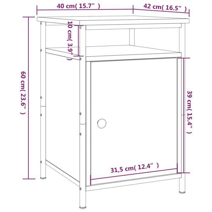 VidaXL Bedside Table Brown Oak 40x42x60 Cm Engineered Wood 825871