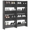Vidaxl Wall Shoe Shelves, 4 Pcs, Glossy Gray, 60X18X60 Cm