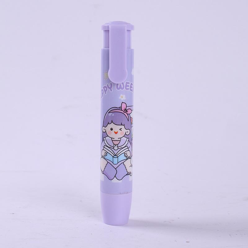 20Pcs Retractable Eraser for Elementary Students Cartoon with Low-Dust Clean Erasing No-Trace School Supplies Stationery Gift