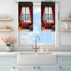 2pcs Christmas Day Atmosphere Printed Curtain for Christmas Home Decor - Rod Pocket Window Treatment for Bedroom,Office,Kitchen