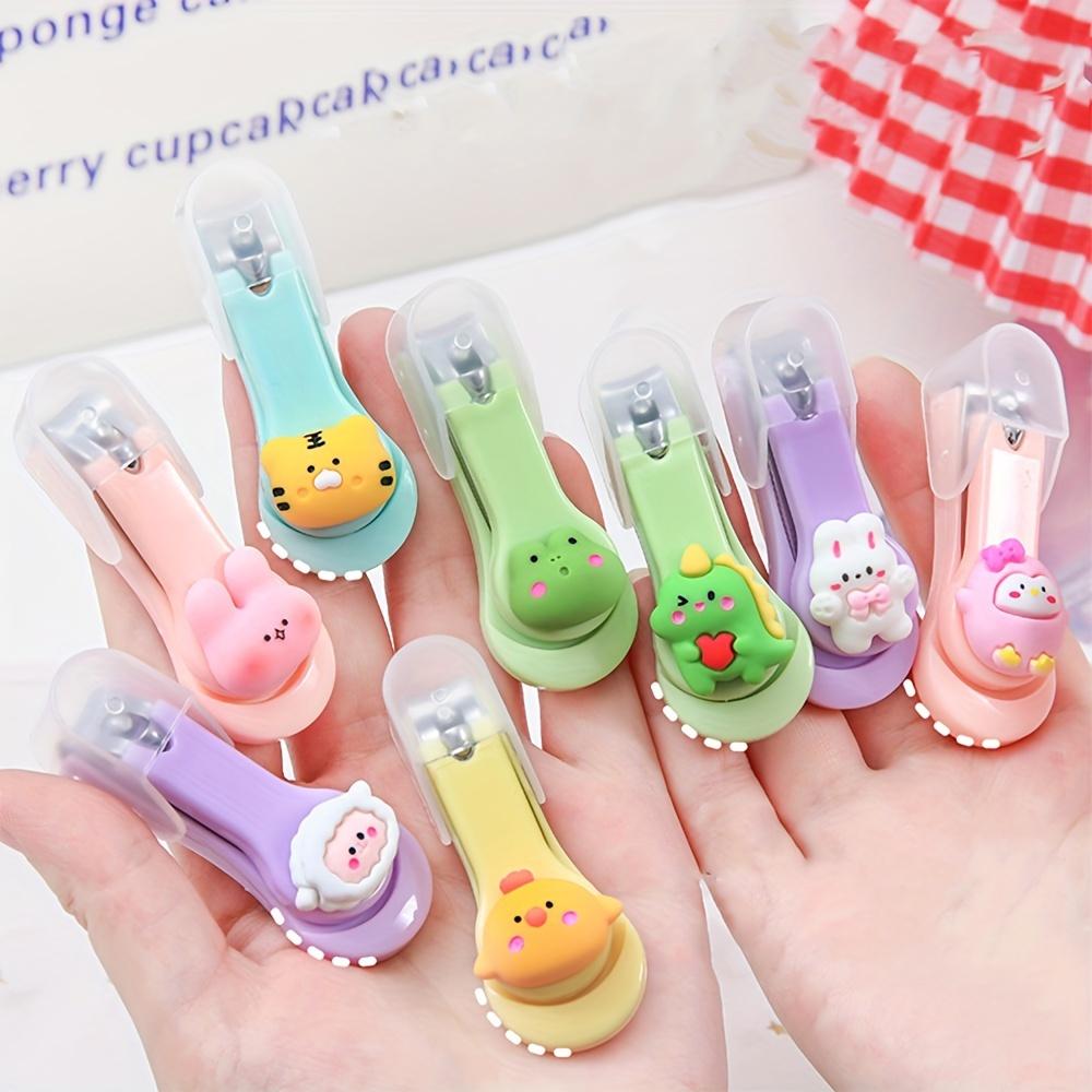 Tagliaunghie Mini Carino Cartoon Colore Caramella per Uso Singolo – Strumento Manicure Anti-Schizzo Creativo, Portatile e Compatto (Modello ZJQ-001)