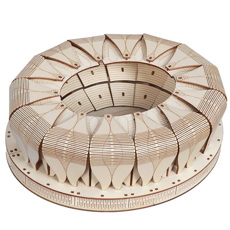 3D Wooden Puzzle: Olympic Sports Center Building - DIY Educational Handmade Toy