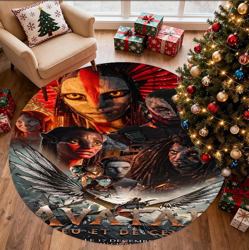 Avatar Pattern Round Rug, Indoor/Outdoor Mat, for Picnic, Gameroom, Bedroom, Office, Living Room, Home Decor Carpet, Birthday Gift