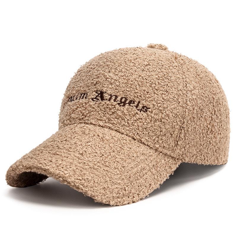 Thickened Lamb Wool Baseball Cap - Korean Version, Embroidered Duckbill, Small Face, Teddy Fleece, Warm Winter Hat for Women