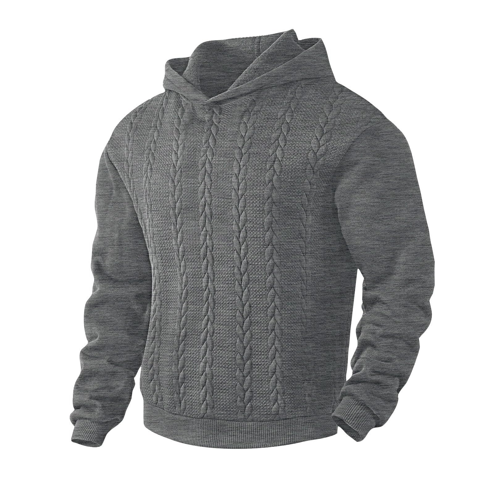 

Men s Solid-color Loose Sweater Knitted Hoodie, Men s And Women s Stand-up Collar Thickened Hoodie XXL