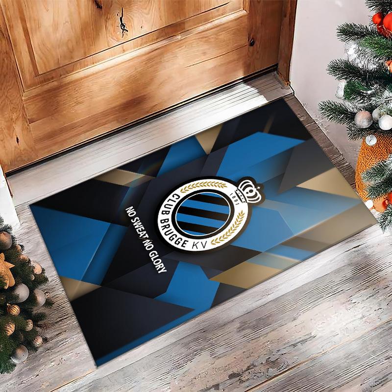 Club Brugge FC Soccer Football Pattern Soft Area Rug Non Slip Indoor Floor Carpet Sports Decor Mat for Bedroom