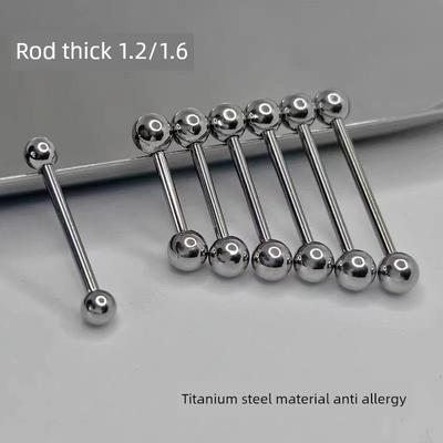[Buy One Get One Free] Basic Titanium Steel Tongue Pin Rod Thick 1.2mm1.6mm Novice Sexy Perforated Piercing Jewelry
