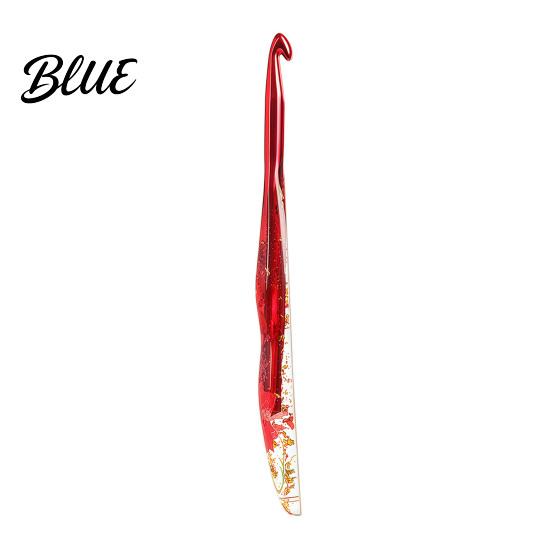 Decorative Crochet Needle Resin Hook for Beginners Crocheting Lovers 2.0mm-8.0mm Ergonomic Smooth Surface with Long Floral Handle Blankets,