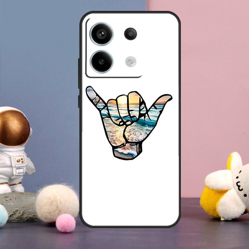 Shaka Surf Hang loose Case For Xiaomi Redmi 13C 12 12C 9C 10C Redmi Note 11 12 13 Pro 9 10 10S 11S 12S Back Cover