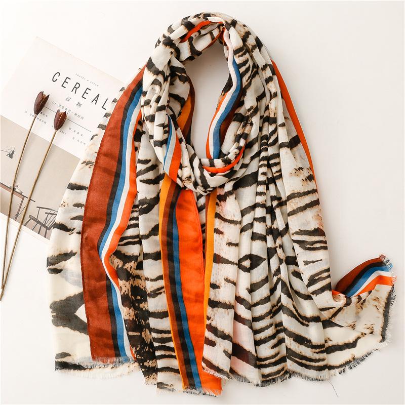 Luxury Fashion Women Viscose Scarf Ink Painting Floral Tassel Hijab Shawls and Wraps Female Foulard Echarpe Muslim Sjaal