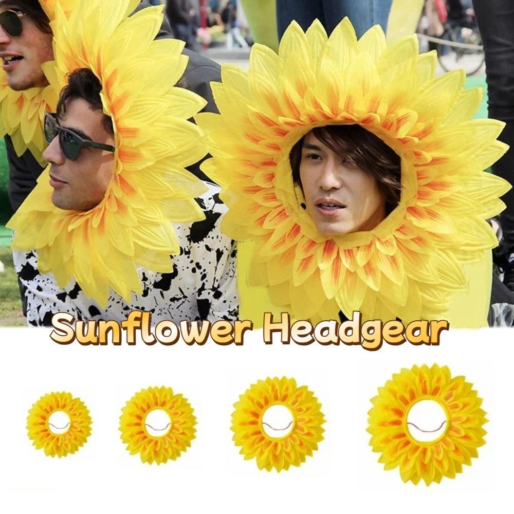 Yellow Party Sunflower Hat Funny Sunflower Hat Headpiece Cute Sunflower Headgear  Music Festival