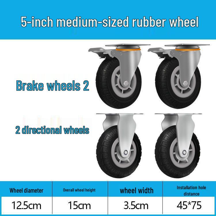 Těžká tichá otočná kolečka (2-8 palců) pro vozíky a malé ruční vozíky