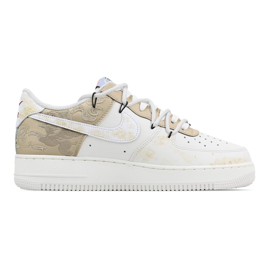 Nike Air Force 1 Montagne e Fiumi al Galoppo, Scatola Cuore Pelle Traspirante Basse Scarpe da Skateboard Uomo Ecrù IQ1119-011(Team529--)