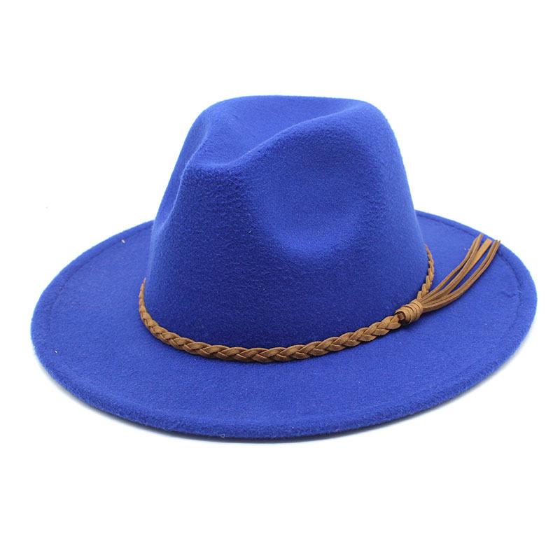 Fedora Hat Woolen Top Hat Jazz Hat Men'S And Women'S Woolen Hats