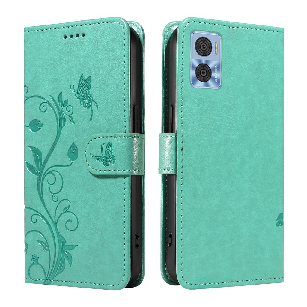 For Samsung Galaxy A54 5G PU Leather Cases Flower Pattern Wallet Stand Phone Cover with Strap