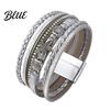 Bracelet Casual Accessory Women Braided Multi-Layer Bohemian Faux Leather Rope