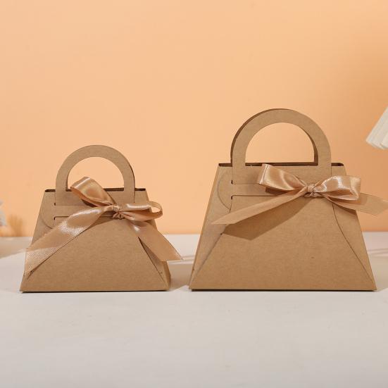 12 ks Dárkové krabičky ve tvaru kabelky s mašlemi na sladkosti, dezerty, luxusní sušenky, svatební výslužky, krabička na dárky, narozeninová oslava, družičky