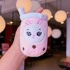 Cute Cartoon Panda Rabbit Fruit Milk Tea Cup Plush Toy Pendant Keychain Kids For