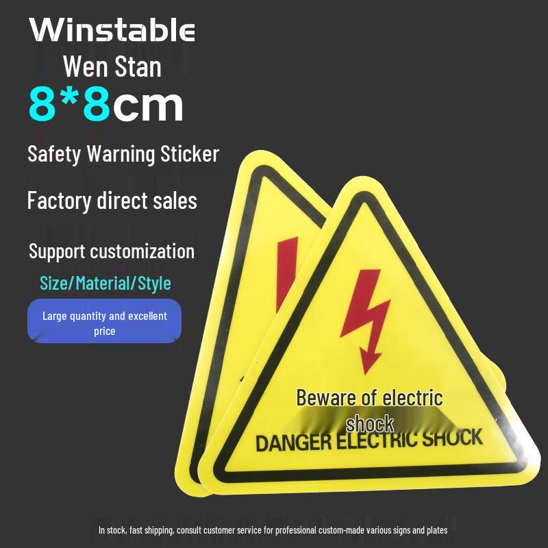 Wenstein WST063 Safety Warning PVC Decals (10 Pcs) 8x8cm