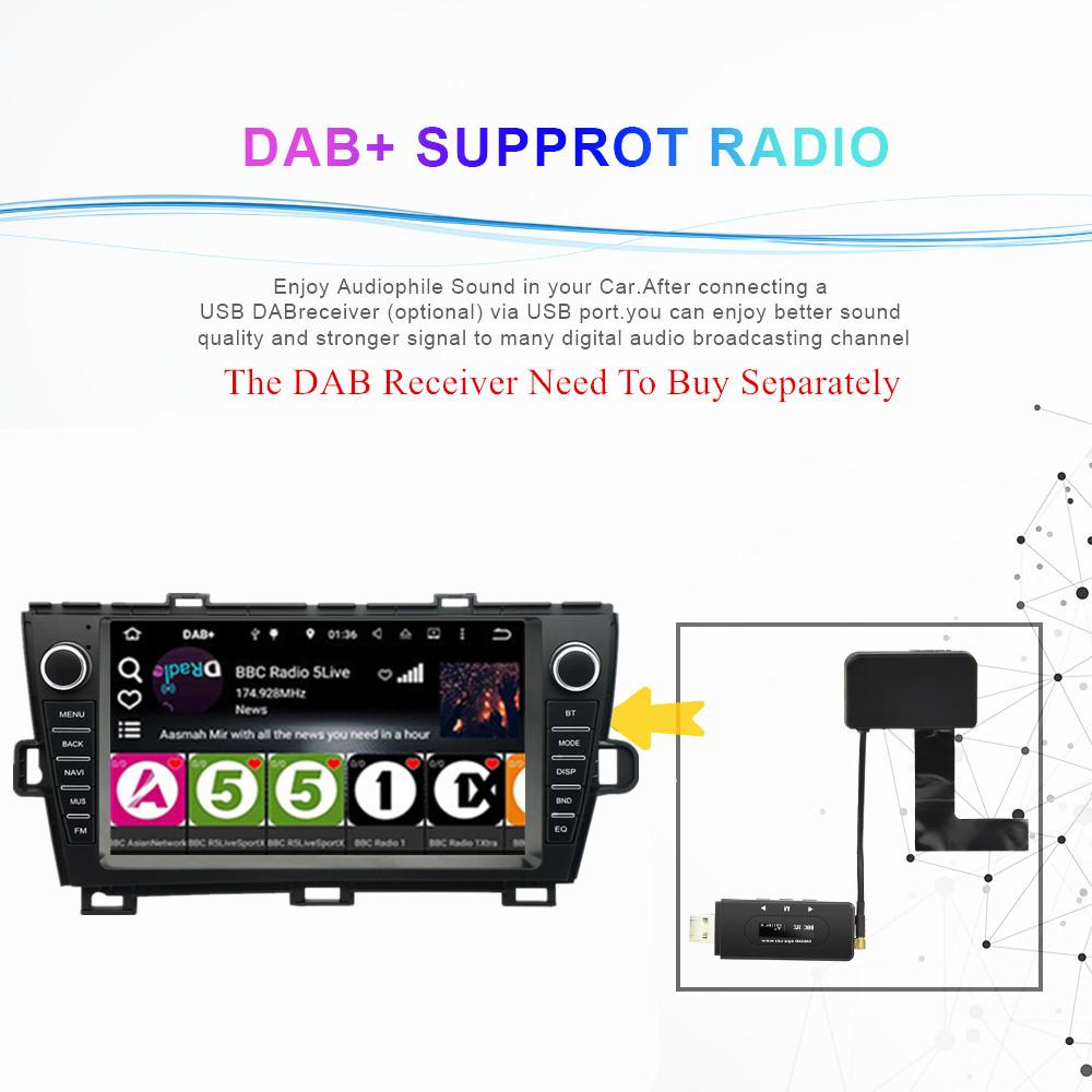 9'' 4+32GB Car Stereo Radio GPS Navi RDS For Toyota Prius 2010-2015 RHD Carplay