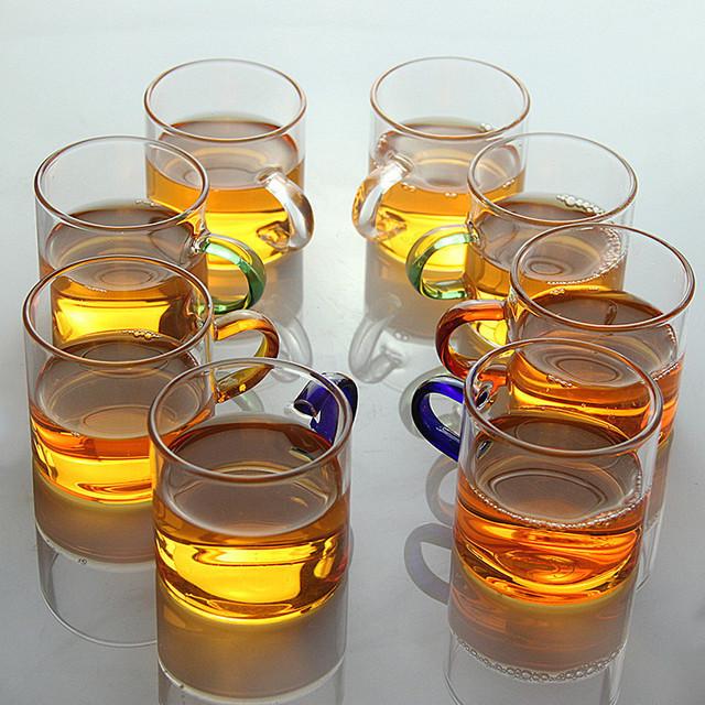 Heat-Resistant Glass Tea Cup with Handle - Household Gongfu Style, Transparent and Thickened for Individual Use