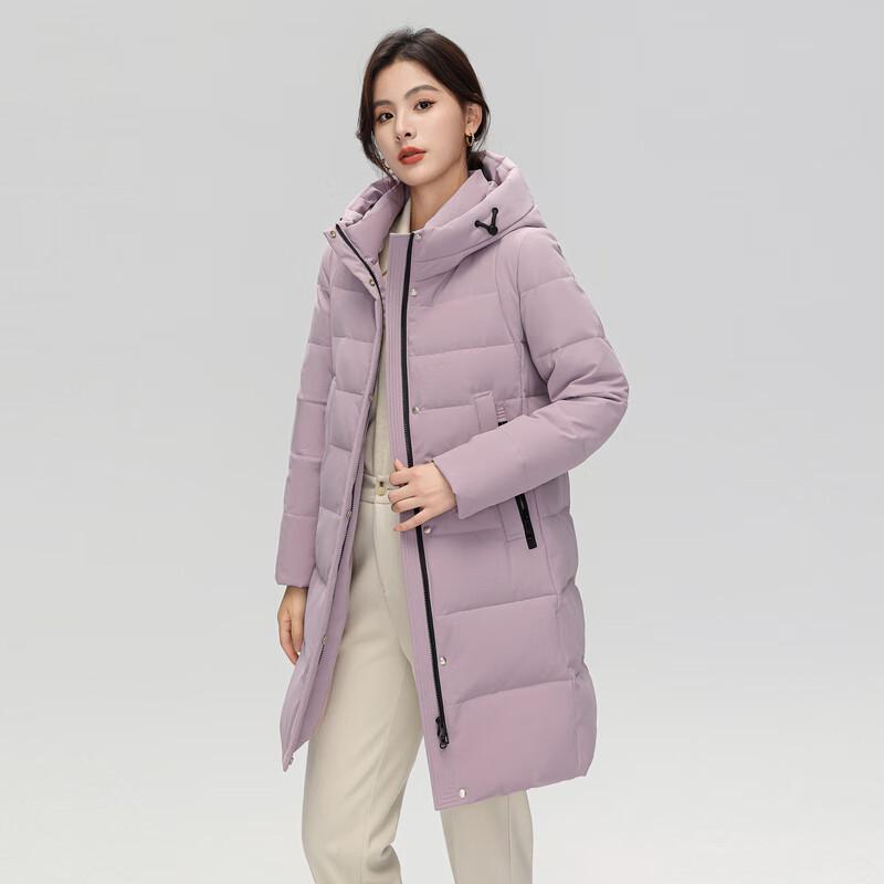 SNOWFLYING Women's 2024 Winter Hooded Mid-Length Down Jacket X30147028F