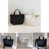 Elegant Quilted Nylon Crossbody Bag Stylish Fashionable Handbag For Women In Black And Cream