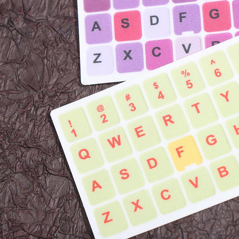 1Pc English Keyboard Sticker Makaron Color Key Sticker Desktop Computer Sticker