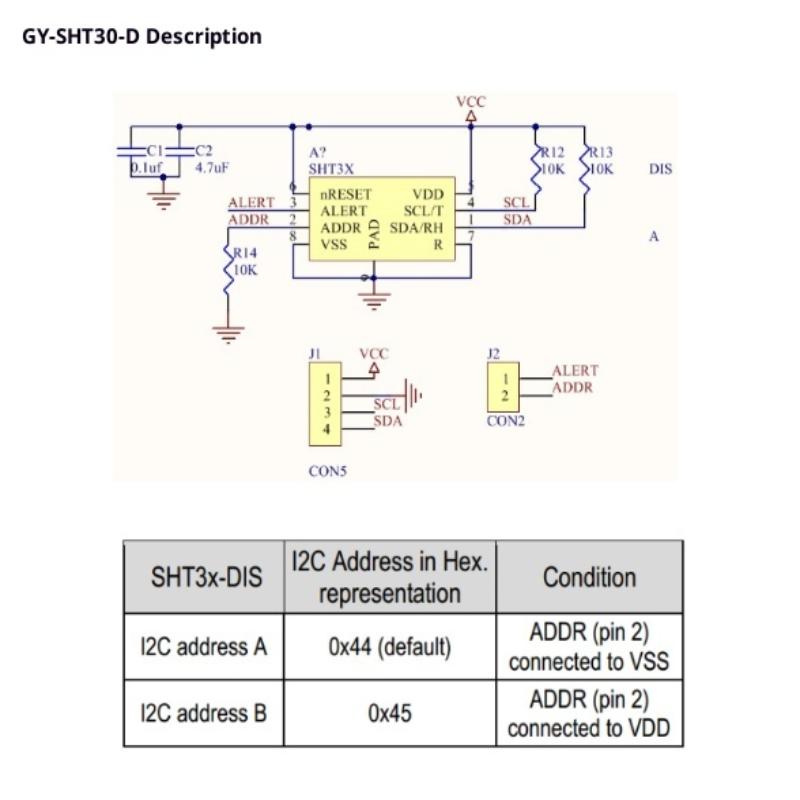 Sht31 Sht30 Temperature Sht31-D Humidity Sensor Module Microcontroller Iic I2C Breakout Weather 3V 5V Compliant For Arduono
