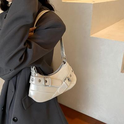 Women PU Retro Hot Girl Handbag Adjustable Strap Y2k Fashion Shoulder Bag Small Tote Bag Cool Style Shoulder Tote