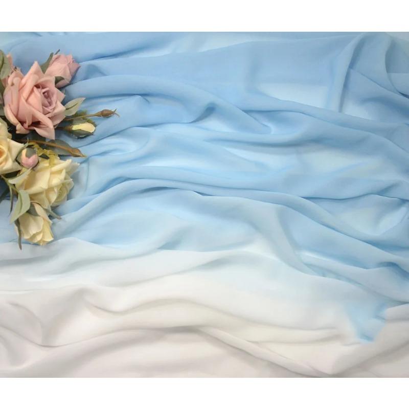 Gradient Color Organza Tulle Fabric 100D Chiffon Fabric for Diy Ancient Style Hanfu Dress Stage Dance Costume Drape Decor Craft