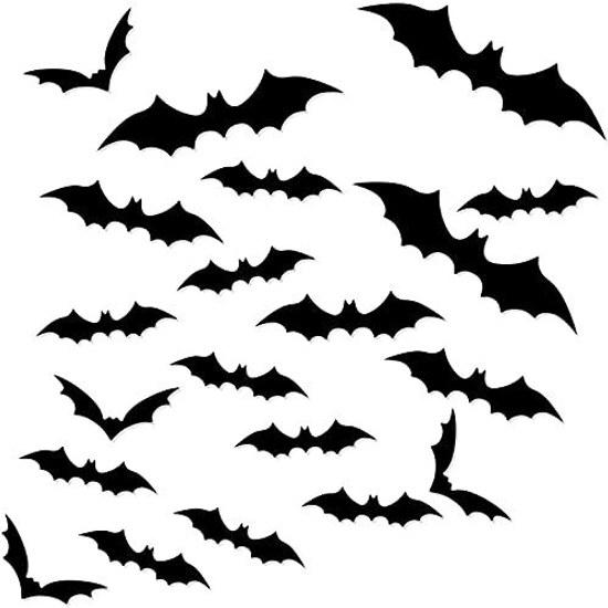 Halloween Bat Sticker 3D Wall Made PVC Party Accessories Recyclable Realistic Feel Removable Non-Damaging Glass Interior DIY Window Decoration Room (4