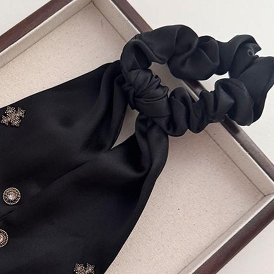 Hair Band Rhinestones Inlaid Long Ribbon Wide Elastic Hair Tie Smooth Draping Secure Hold No Slip Damage Hair Rope