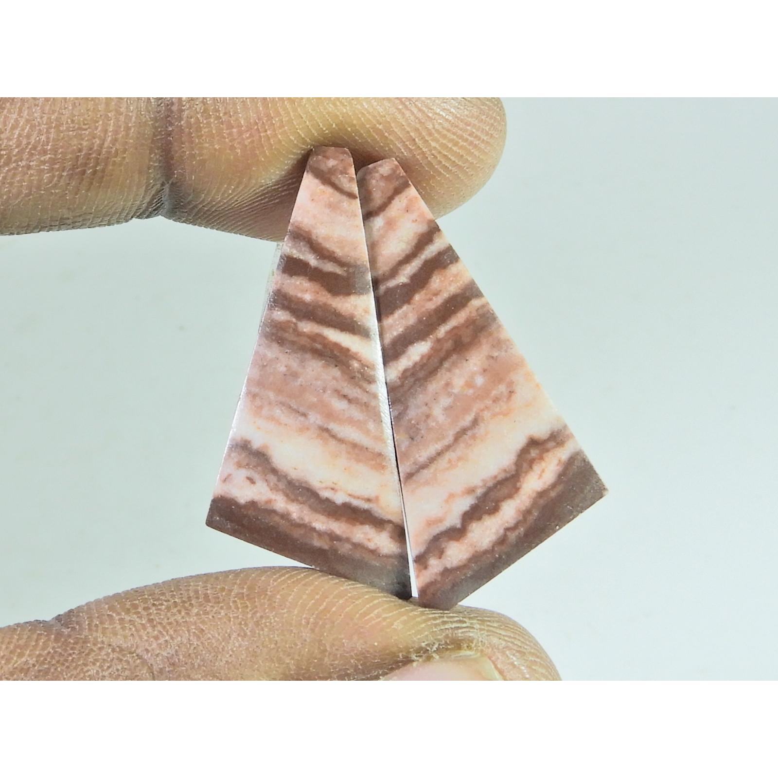 14X31X04 MM Natural Zebra Jasper Matched Pair Fancy Cabochon Loose Gemstone B-258