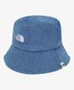 Noseupeiseu Ne3Hs00K White Label Logo Bucket Hat Denim Blue