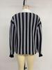 2025 Autumn/Winter Women's Retro Striped Knit Sweater with Lapel