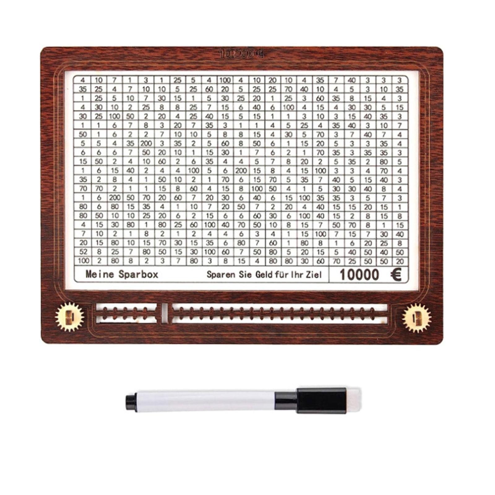 

Винтажная деревянная копилка большой емкости для денег со счетчиком, стираемая копилка для денег, украшение для дома