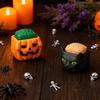 1/5Pcs Halloween Cube Head Figurine Spooky Mini Skull Pumpkin Zombie Black Cat Head Resin Statue Toy Home Office Desktop Decoration Ornament