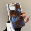 Retro Brown Blue Gradient  Clear Case For iPhone 16 15 14 13 12 11 Pro Max XS XR X SE 7 8 Plus Vortex Pattern Shockproof Cover