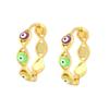 18K Gold-Plated Enamel Devil's Eye Ear Hoops for Women - Fashionable, Color-Retentive Design