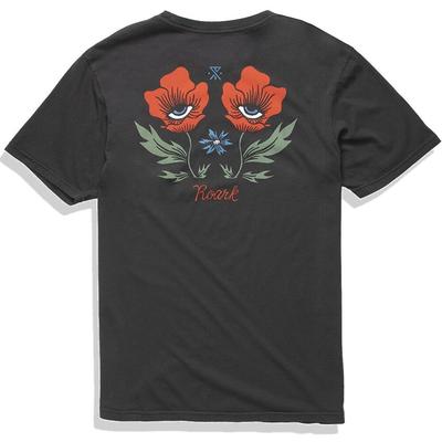 Roark Flower Premium T-Shirt mit beidseitigem Grafikdruck in Schwarz, Unisex-T-Shirt