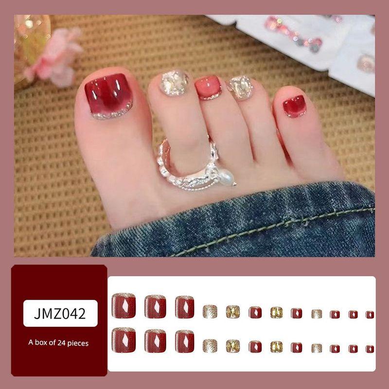 

Toe Wear Armor Summer White Wearable Feet Nail Sticker Nail Stickers Nail Sticker Detachable Fancy JMZ042 Red Star Ladies [glue]]