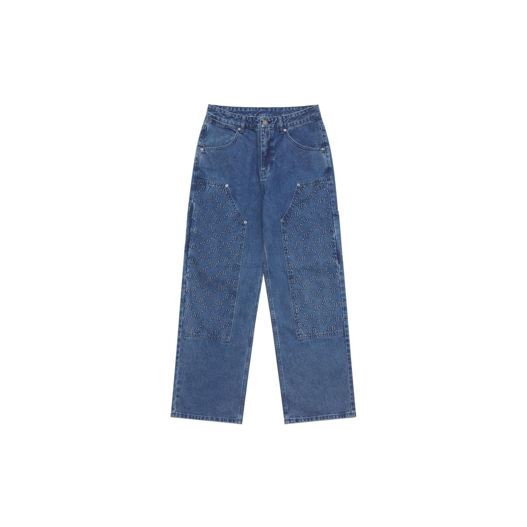 New MLB MONOGRAM Collection New York Yankees SS25 Jeans Men's Standard Denim 3LDPM0551-50INS